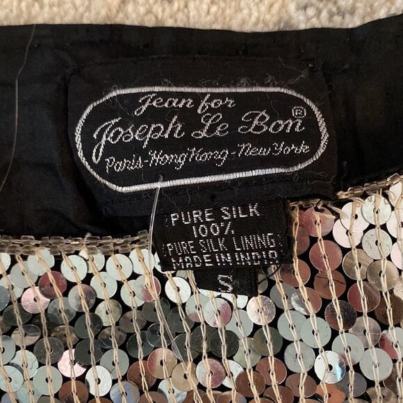Vintage jean for Joseph Le Bon sequin beaded party top sz Small - Picture 2 of 6
